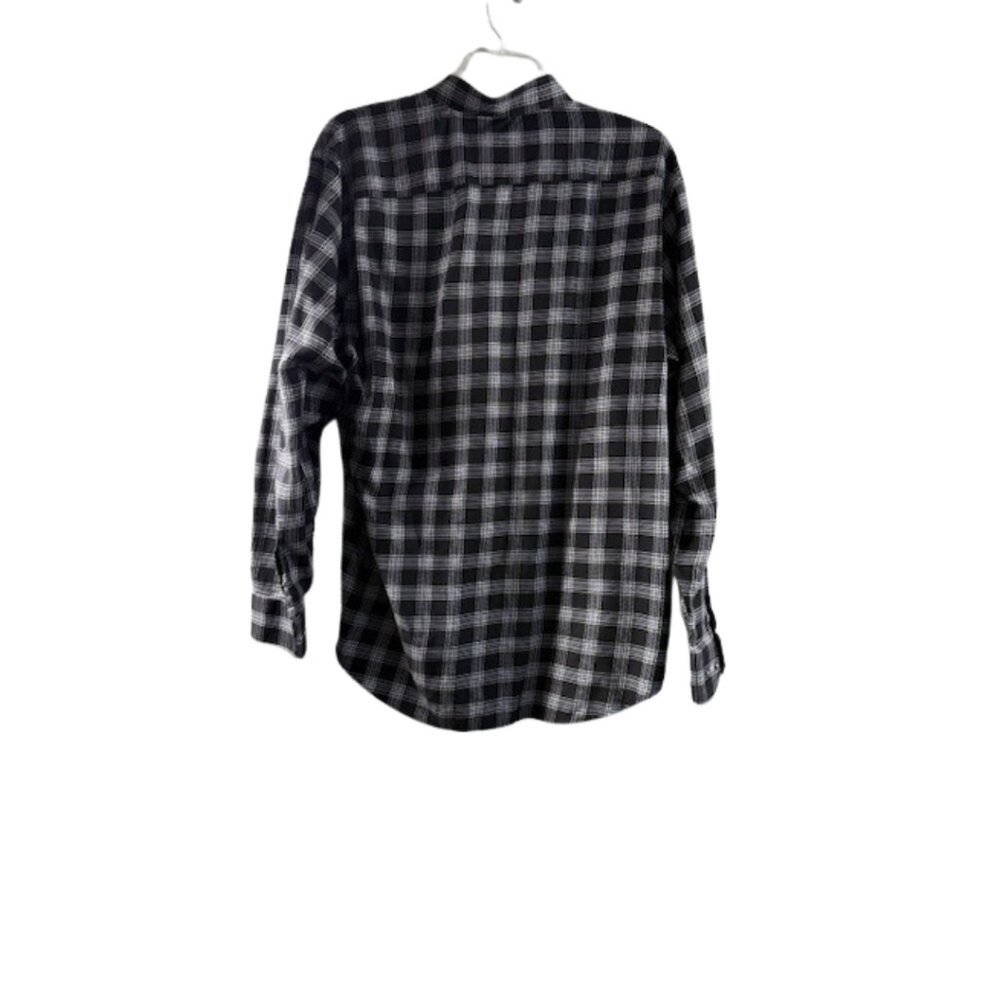Bugatchi Men’s Check Plaid Button-Down Shirt Black Gray XXL - Picture 3 of 6